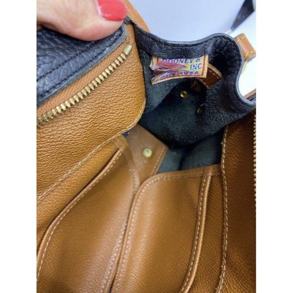 dooney and bourke vintage classic brown black leat - Picture 8 of 8